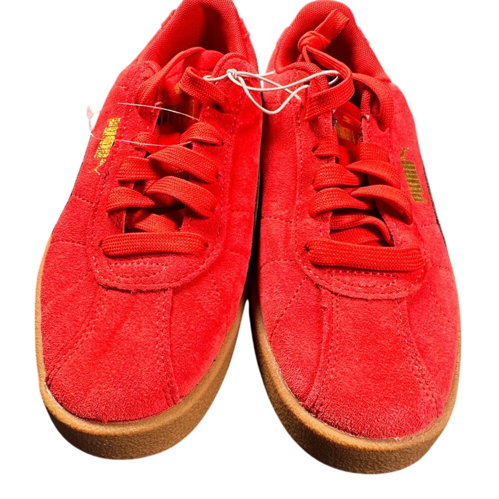 Puma Suede Classic Kids Sneakers Red Black Gum Youth Size 5.5 New - Picture 2 of 5